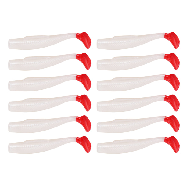 2Set 6st/ Set Artificiell Simulering Solf Silikon Fiskedrag Mjukt bete T Tail Tillbehör2#