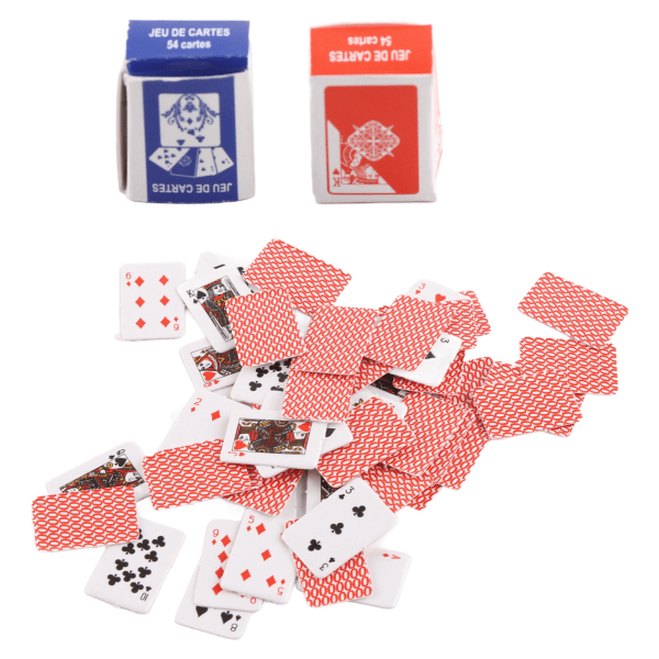 Miniatyrspelkort 1/12 Dollhouse Simulering Mini Pappersspelkort Speltillbehör