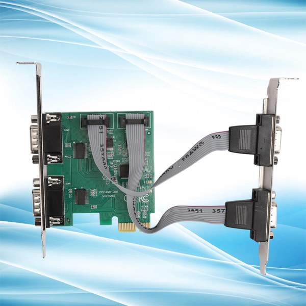 Udvidelseskortadapterkonverter PCI E RS232 4-ports seriel port 2,5 Gb s fuld duplekskanal