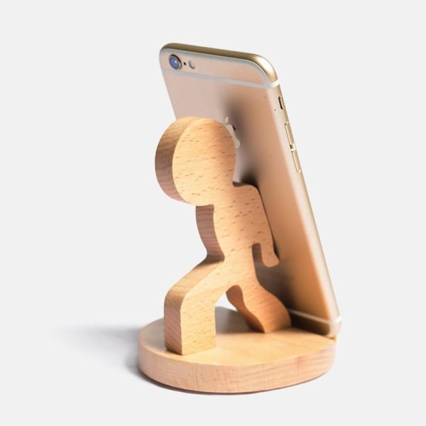 Telefonställ, bordstelefonhållare i trä för Universal Smart Phone