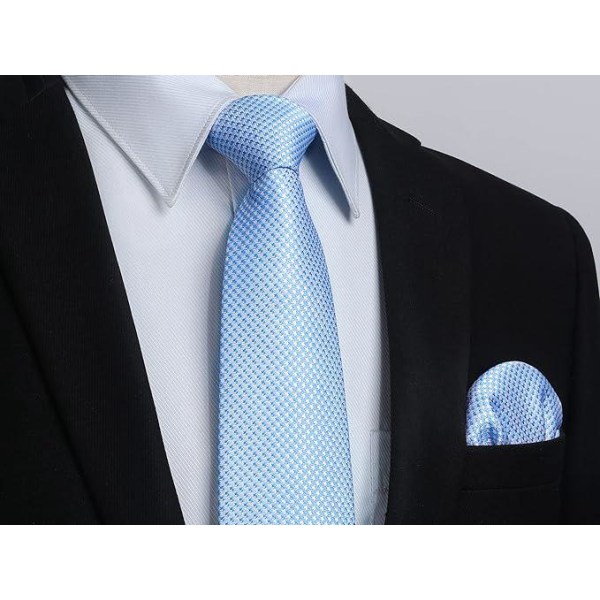 Mænds slips plaid Elegant bryllup klassiske slips og lommer Firkantet Business Houndstooth mønster Lommetørklæde bindesæt