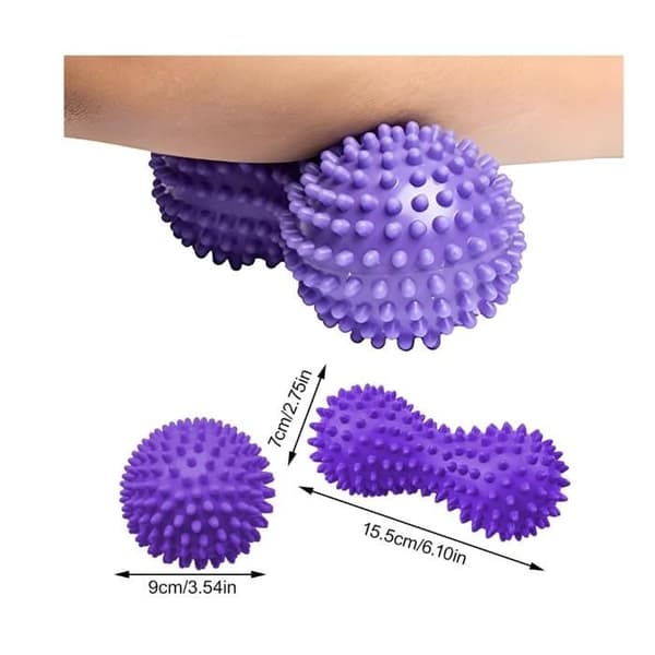 Sæt med 2 stk. 9 cm massagebolde, vandtætte myofascielle triggerpunkt-bolde til muskelafspænding