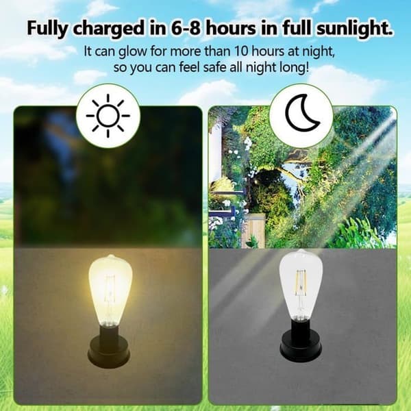 Udskifteligt solcelle-topstykke til havebelysning, 7 cm base LED-lampehoved til sti- og terrasselamper
