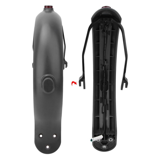 Bakre skjermbrakett med baklys og krok for Xiaomi M365 elektrisk scooter (svart)
