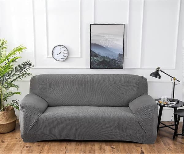 Stretch Sofföverdrag, Universal Sofföverdrag för Soffa med Armstöd (Svart, 1-sits)