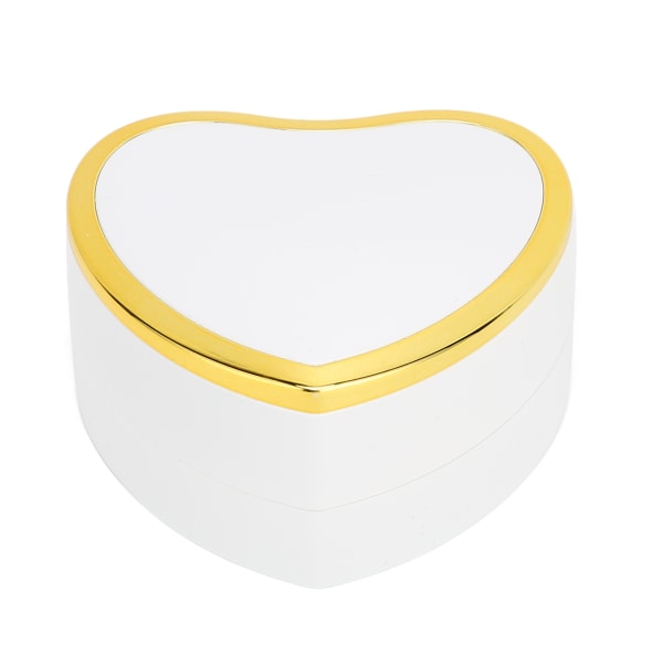 Hjerteformet ringæske Elegant stilfuld smykkedisplay gaveæske med LED lys til forlovelsesbryllup Hvid