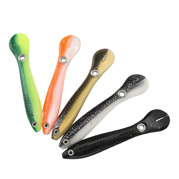 5 st konstgjorda fiskedrag 10 cm 3D-simulering silikonöga Vivid Portable Loach Mjukt bete