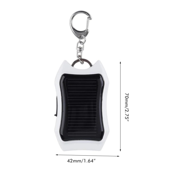 Bærbar solcellelader nøkkelring Mini Power Bank LED-lommelykt utendørs USB batteripakke Nødtelefonlader B B