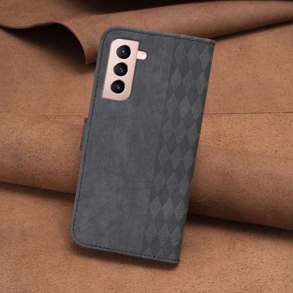 Samsung Galaxy S21 5G etui i ternet præget læder sort Svart
