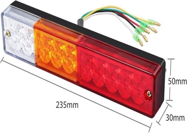 2 x LED-baglygter, baklys, bremselys, blinklys, baglygter, 40 LED'er, 12V til trailer, lastbil, campingvogn