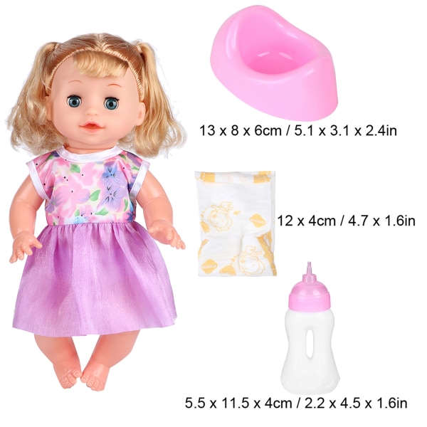 Babydukkelegetøj Stærkt simulering Børn Pædagogisk Foregive Legedukkelegetøj med lydeffektSY004-9 Blomstertøj