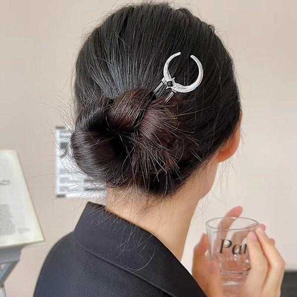 Sorte Gem Hair Stick Pins: Stilfulde Hårknolde Tilbehør til Kvinder og Piger med Langt Hår