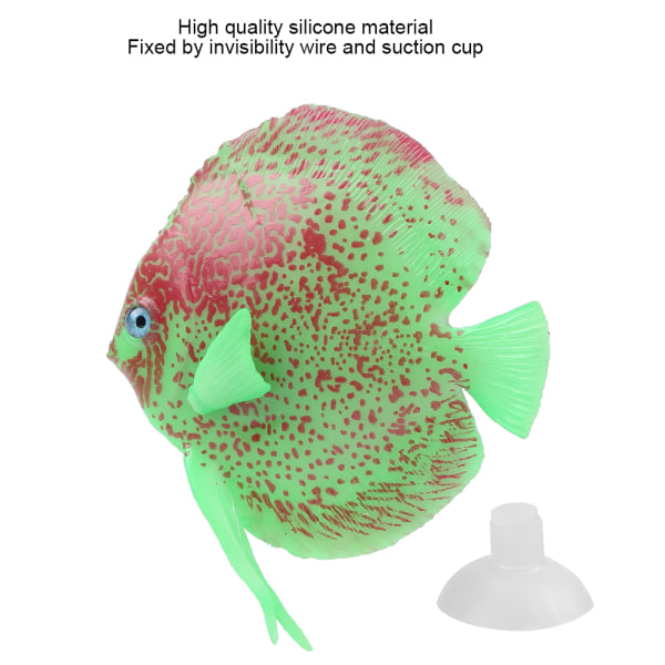 Fish Tank Artificiell Simulering Lysande Ocean Tropisk Ängel Fisk Aquarium Ornament LandscapeGrön