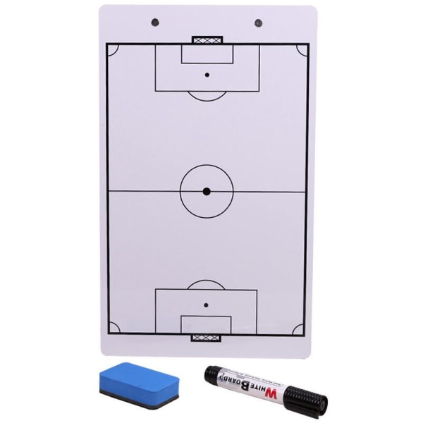 Football Tactical Board, 37×22,5 cm Coach-Board Professional Strategy Board med penn for trening, konkurranse – hvit