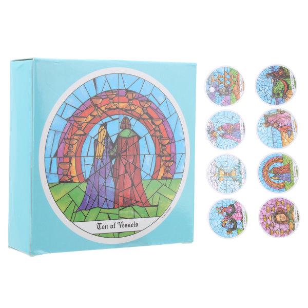 Round Tarot Deck Divination Spillekort Interaksjon Papir Tarotkort Brettspill engelsk versjon