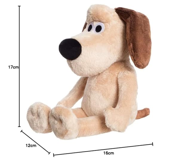 Wallace, Gromit Hund Plyslegetøj, Brun, Medium