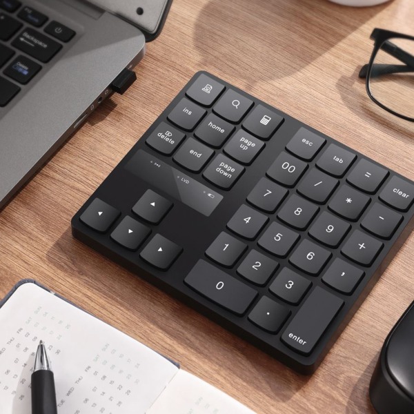 Trådløst numerisk tastatur - Ergonomisk design, stille rask tilbakemelding, 2.4G, enhånds gamingtastatur for hjemmebruk