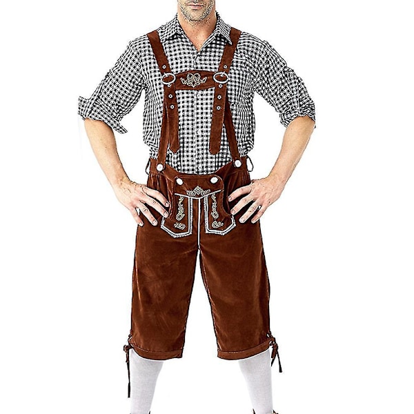 Bavariska Lederhosen Oktoberfest Ölman Kostym XL Svart