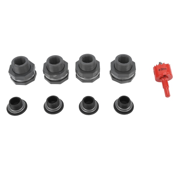 3/4 tommer regntønde skot fitting kit med propper hul sav værktøj PVC spigot konnektor kit til regntønder vandtanke pools akvarier kar