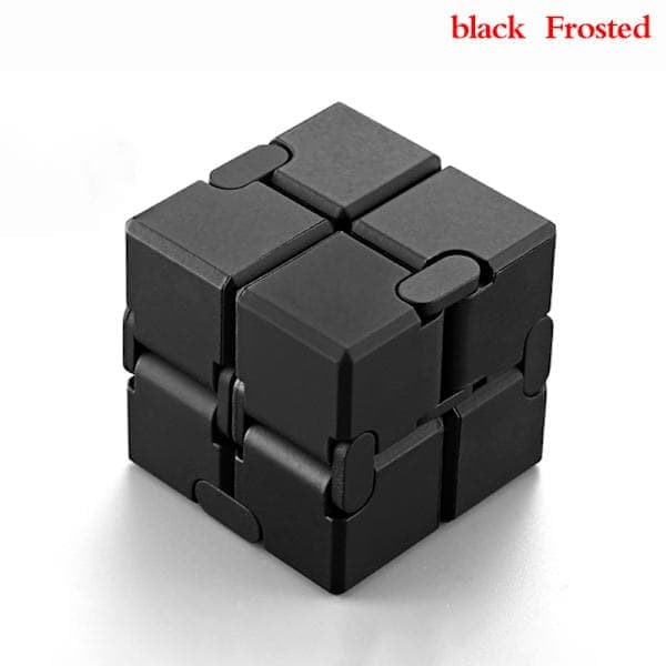 Afslapningslegetøj Premium Metal Infinity Cube Bærbar Sort Sort Sort black