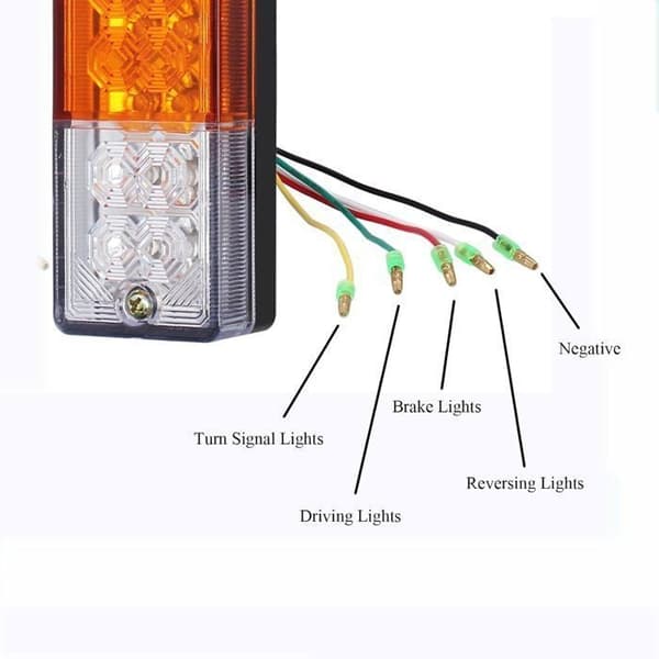 2 x LED-baglygter, baklys, bremselys, blinklys, baglygter, 40 LED'er, 12V til trailer, lastbil, campingvogn