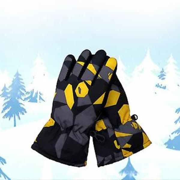 Skidhandskar för barn Vinter Snö Varma Handskar Termiska Snowboard Vindtäta (Blå)
