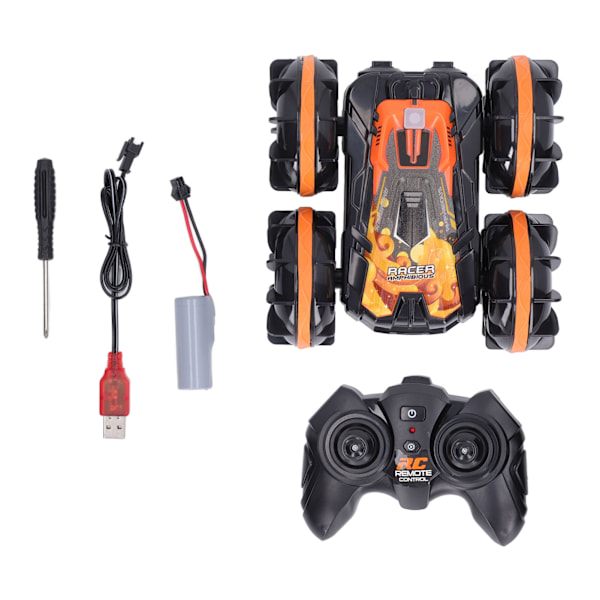 2.4G Amphibious Remote Control Car 360 Degrees Rotating Waterproof RC Stunt Car Vehicle Orange