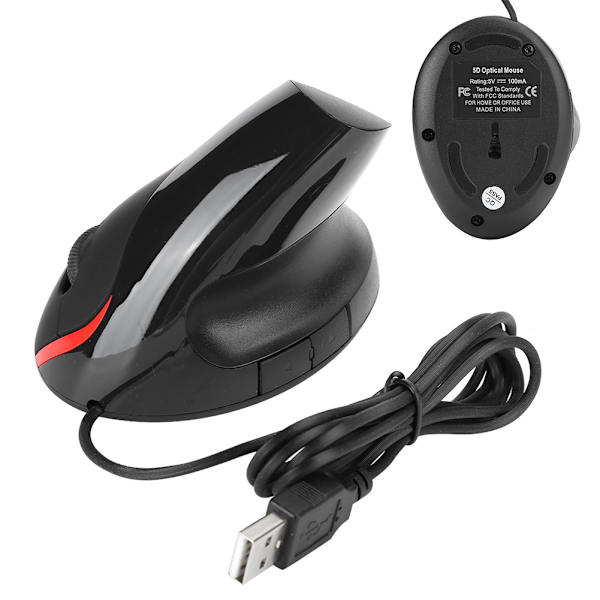 Optisk Vertikal Mus Ergonomisk Oppladbar USB-mottaker ABS Kontor Kablet Mus jsy&#8209;12