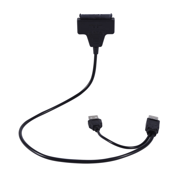 SATA 7 + 15 22 Pin - USB 2.0 -kaapelisovitin 2.55\" HDD-kiintolevylle USB-virtajohdolla