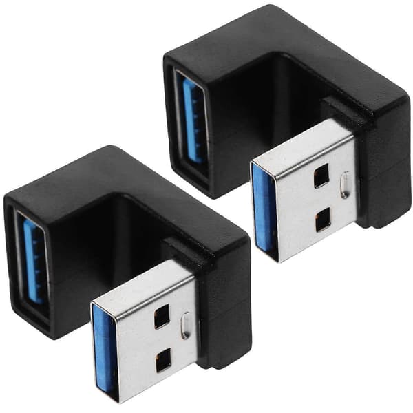 2 stk USB Retvinklet Adapter Vinklet USB-stik Vinklet Stik Adapter Laptop Stik Tilbehør