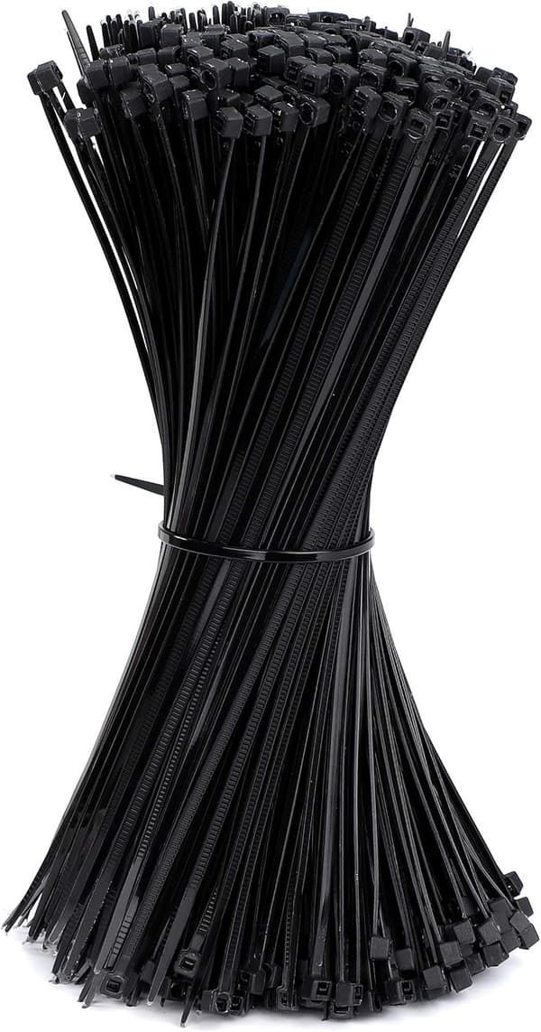 Elektriske kabelbindere 200 x 2,5 mm selvlåsende nylon plast kabelbindere sorte 500 stk.