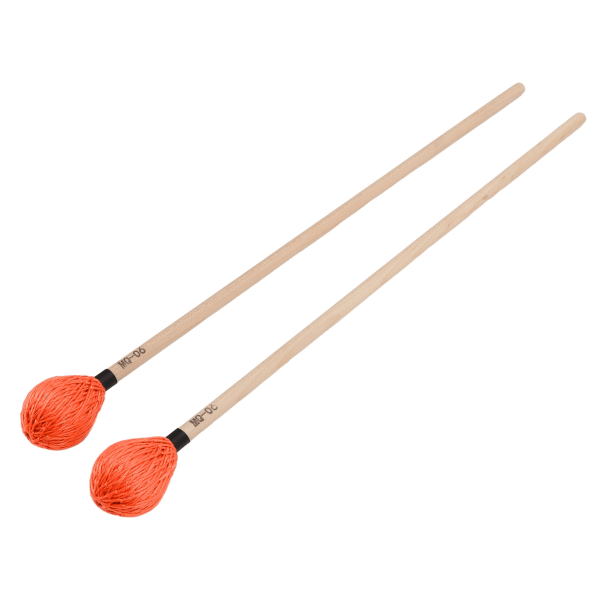 1 par Marimba Mallets Middels hardt garnhode med lønnhåndtak for perkusjonsspilling MQ-06Orange