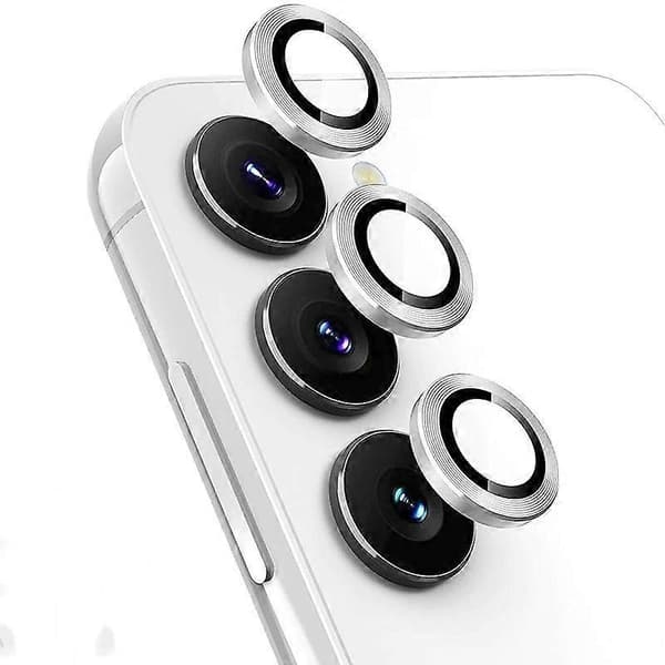For Samsung Galaxy S24 FE Camera Lens Protector WANLONFENG Metal CD Texture Tempered Glass Lens Film