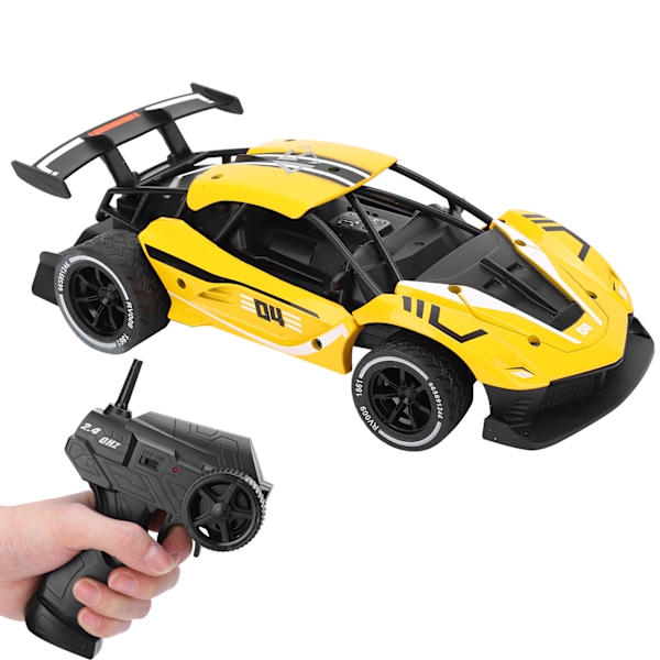 1/16 2.4G RC Alloy Høyhastighets Drifting Trådløse Lekebiler Racing Fjernkontrollbil 8004gul