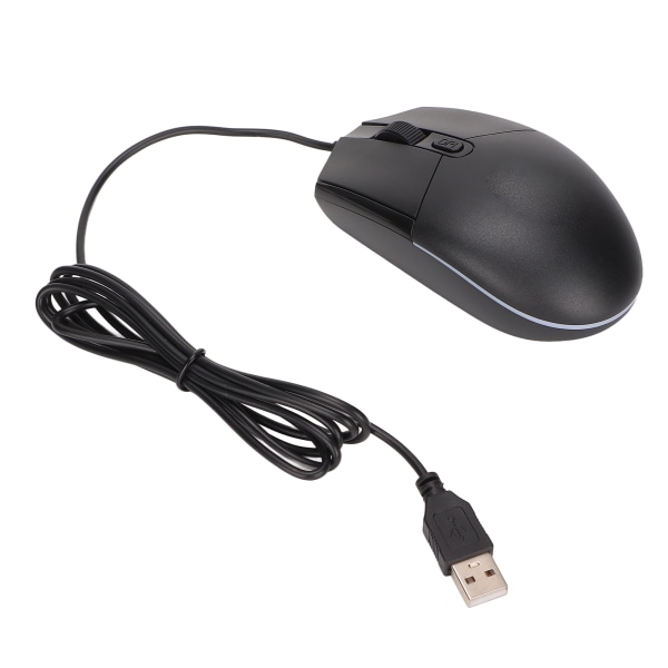 RGB Gaming Mouse 1600DPI High Fit RGB-bakgrunnsbelysning Kompakt bærbar mus med ledning for kontorhusholdning