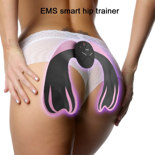 EMS Rumplyftande Massagemaskin Höftmuskelstimulering Massageapparat Svart+Rosa