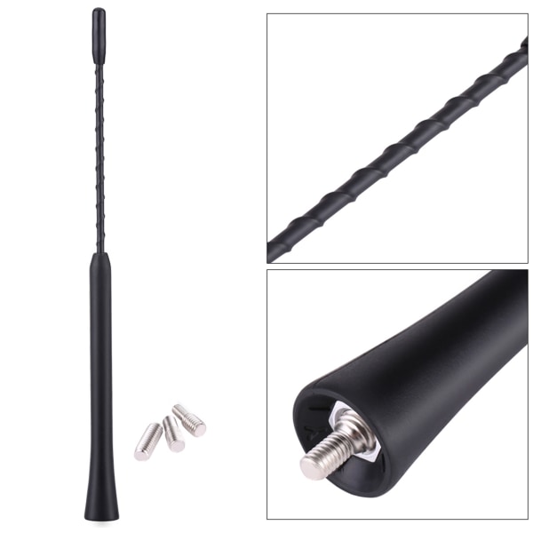 Universal 9 tommer bilerstatning Anti Noise Beesting antenne FM-radioantenne med skruer