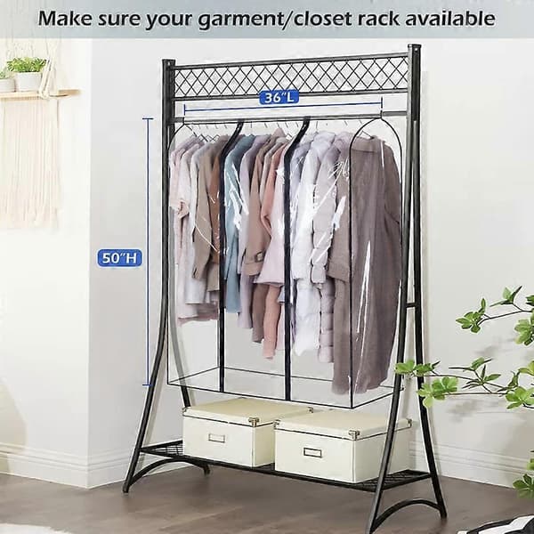 40' Extra Large Clear Hanging Garment Bags for Closet Storage