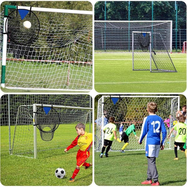 1-2-pak fodboldmålnet til skydetræning, bærbart fodboldmålnet til træning, foldbart fodboldmål, til have og park sort 2-pak Sort Black 2-pack