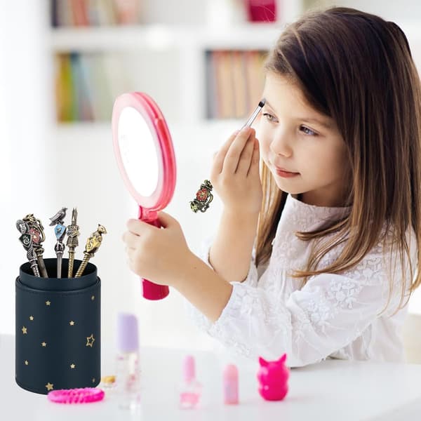 5 stk. Metal Makeupbørster Sæt med Børsteholder, Tryllestav Makeupbørster Sæt til Kvinder Piger