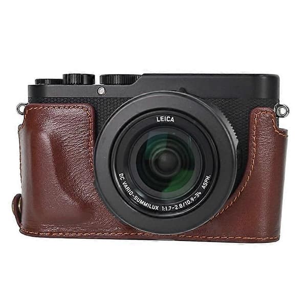 D7a Case for Leica D-Lux 8 with Shoulder Strap, Lens Cap Genuine s0Q Leather Camera Protective Cover