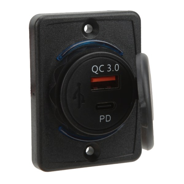 18W PD billaddaradapteruttag QC3.0 USB Snabbladdning Universal för ingång 12‑24V elektrisk utrustning för husbilar