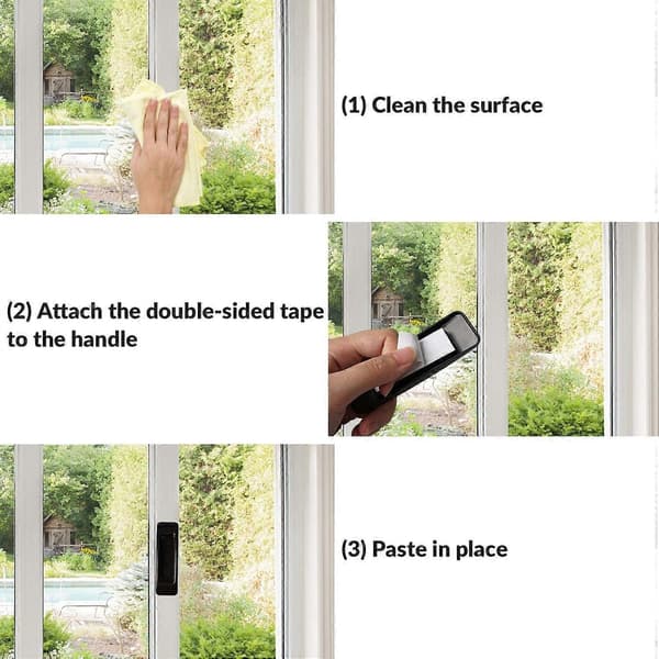 Self-adhesive door handle, 6-pack quick handles for cabinets and windows with convenient opening, self-adhesive sliding door handle, extra handle for kitchen