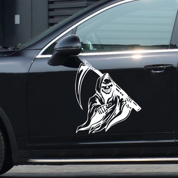 Grim Reaper Scythe bilklistermærke Universal selvklæbende bilklistermærke Dekorativt bilklistermærke