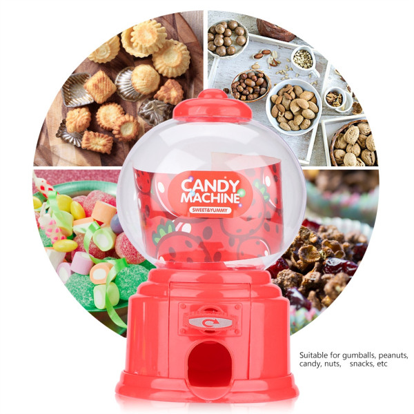 Bærbar barnegodterimaskin Plast Mini Gumballs Dispenser Barnehagegave (rød)