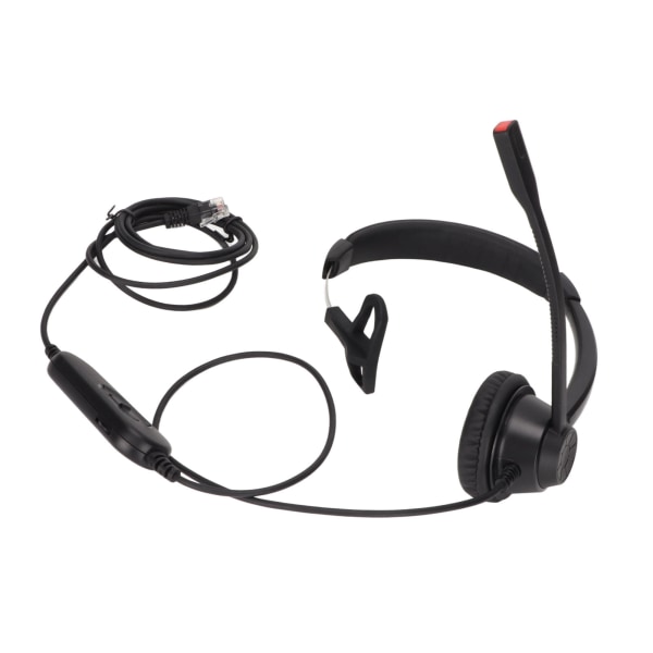 RJ9 Single Ear Headset Mobiltelefon Headset med Mic Mute høyttalervolum og 6-hastighets linjesekvensjustering