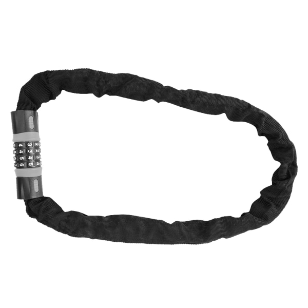 4-sifret kombinasjonskodelås Anti-tyveri stålkjedelås for sykkelglassdør (grå+svart)