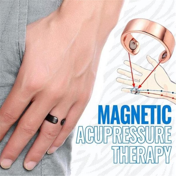 2 delar justerbar blodsockerkontroll magnetisk terapi kopparringar med starka magneter, svart