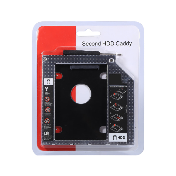 9,5 mm aluminium SATA HDD SSD kabinet Hard Disk Drive Bay Caddy Optisk DVD Adapter til bærbar