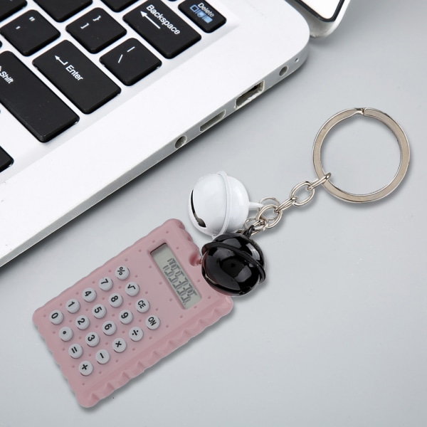 Cute Bell Cookie Style 8-numeroinen elektroninen kannettava laskin avaimenperä karkkiväri (violetti)
